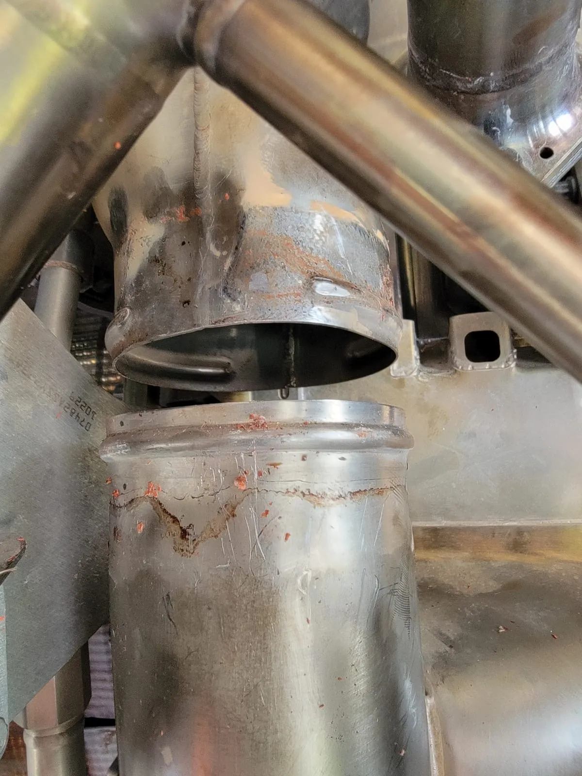 Cracked exhaust stack weld