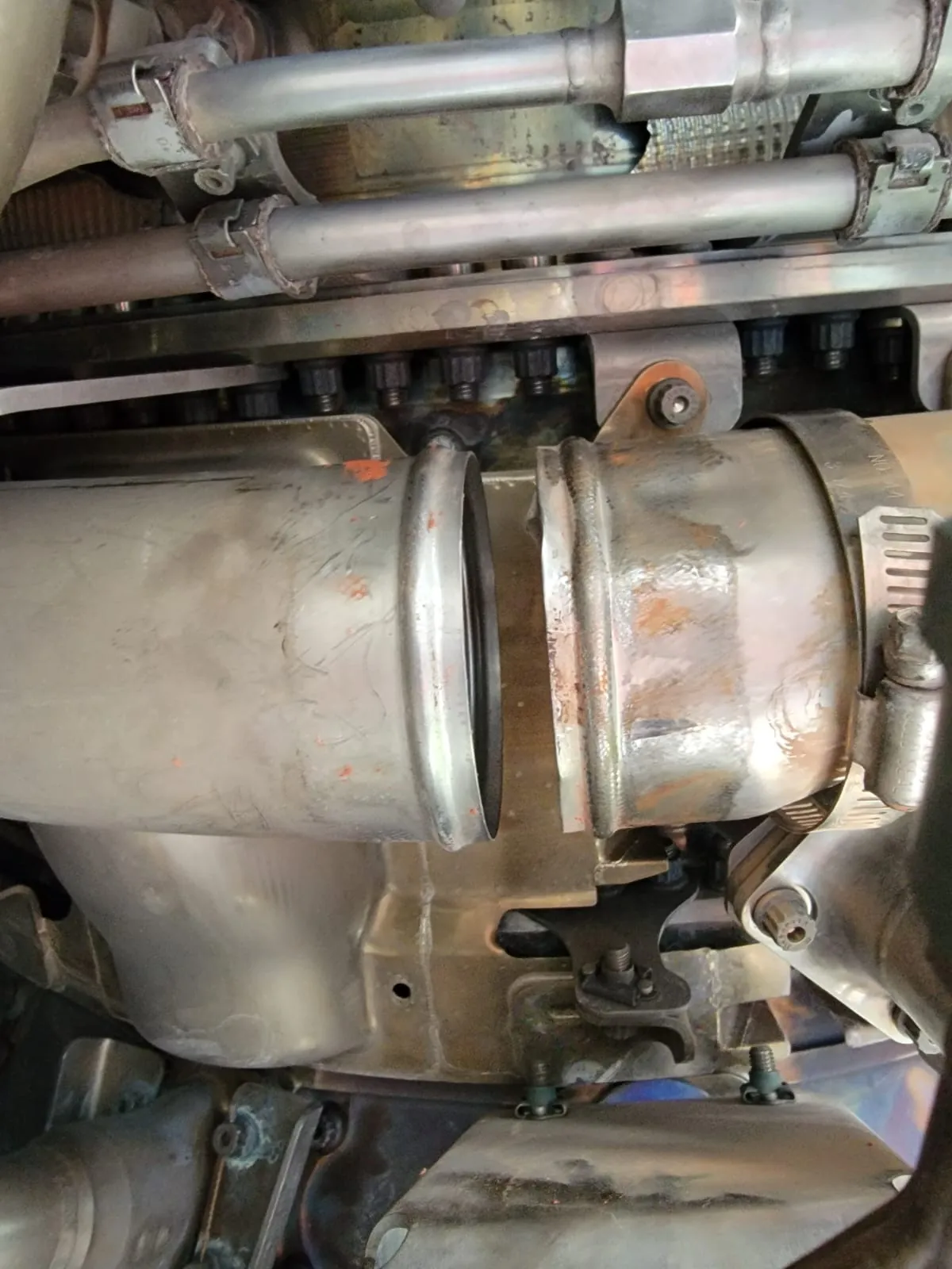 Exhaust slip joint and clamps